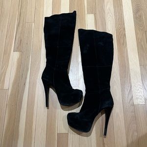 Steve Madden over the knee suede black boots